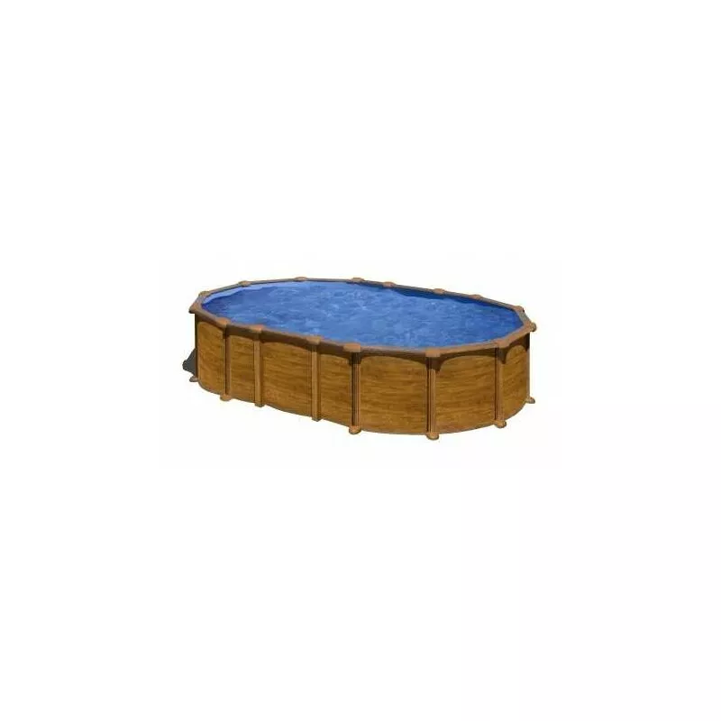Piscina Desmontable Gre Amazonia 610 X 375 X 132cm Imitación Madera Y Sistema De Vigas Enterradas. Incluye Depuradora De Arena. barato