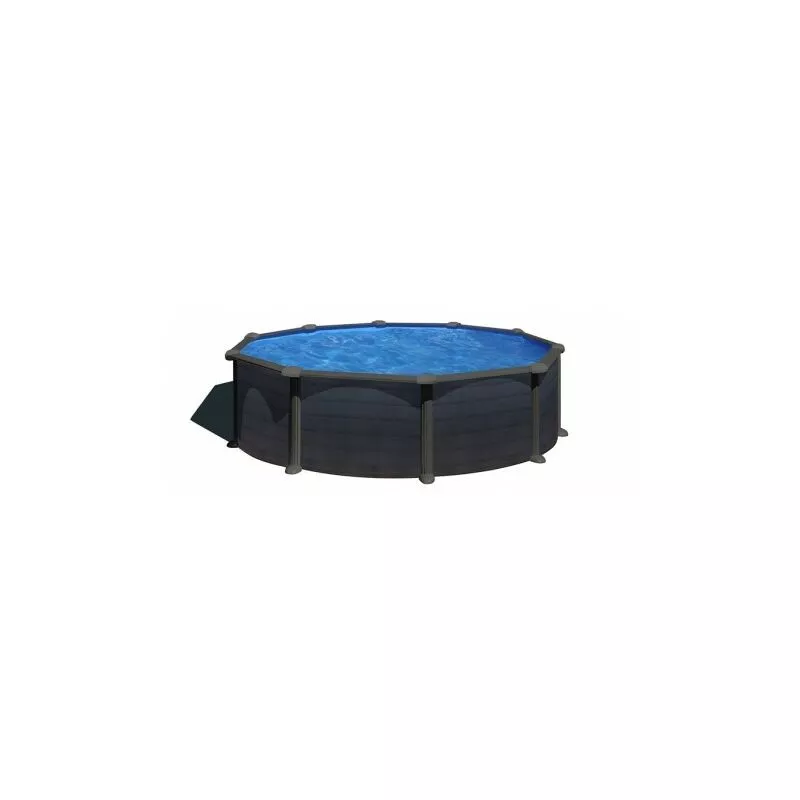 Piscina Desmontable Gre Granada Redonda 460 X 132cm Imitación Grafito. Incluye Depuradora De Arena. barato