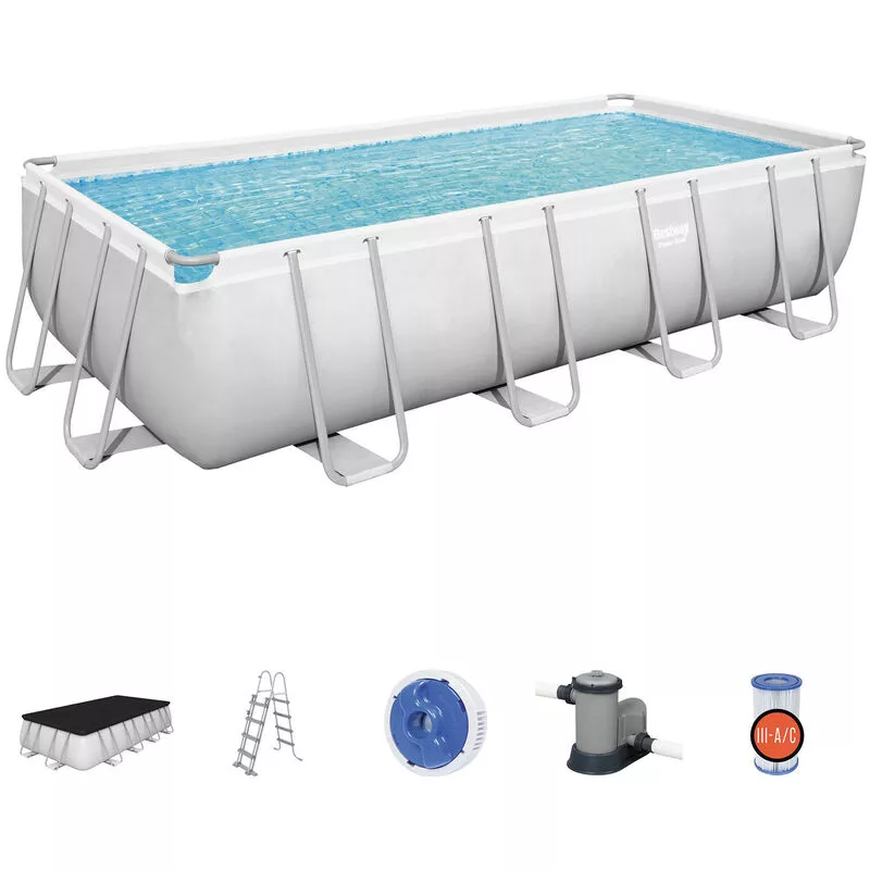 Piscina Desmontable Tubular Bestway Power Steel 549x274x122 cm con Depuradora Cartucho 5.678 l/h con Cobertor y Escalera barato