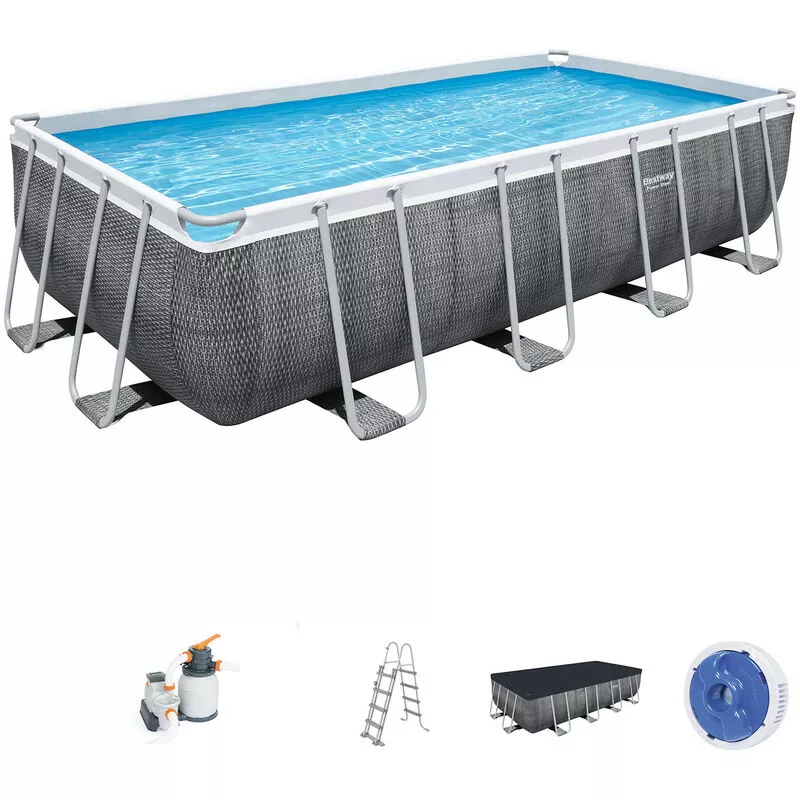 Piscina Desmontable Tubular Bestway Power Steel Diseño Rattan 549x274x122 cm Depuradora de arena de 5.678 litros/hora - 56998SF barato