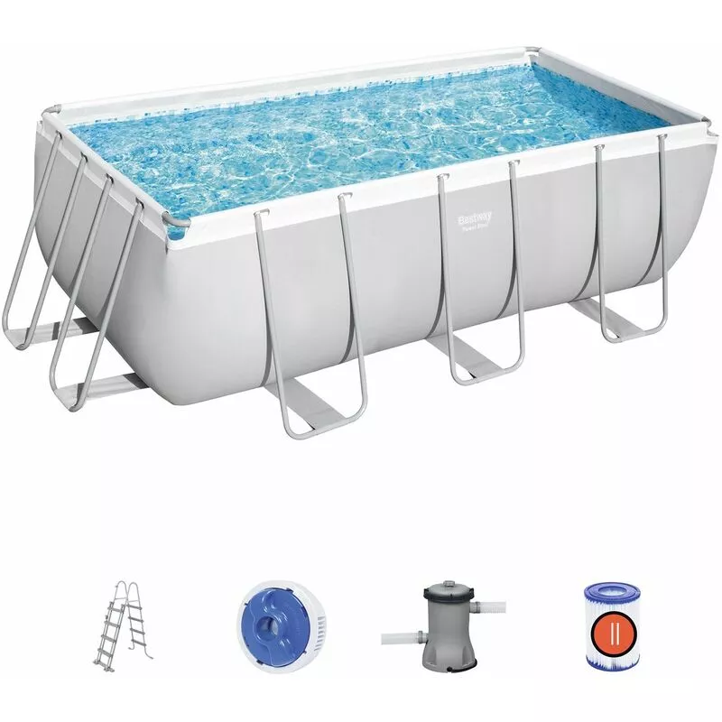 Piscina Desmontable Tubular Power Steel 412X201X122 Cm Con Depuradora Cartucho 2.006 L/H Y Escalera - Bestway En Oferta Piscina Desmontable Tubular Power Steel 412X201X122 Cm Con Depuradora Cartucho 2.006 L/H Y Escalera - Bestway Barato
