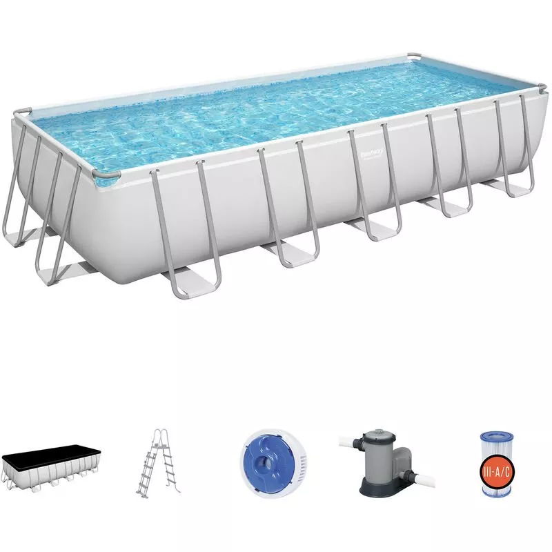 Piscina Desmontable Tubular Power Steel 640X274X132 Cm Con Depuradora Cartucho 5.678 L/H Con Cobertor Y Escalera - Bestway En Oferta Piscina Desmontable Tubular Power Steel 640X274X132 Cm Con Depuradora Cartucho 5.678 L/H Con Cobertor Y Escalera - Bestway Barato