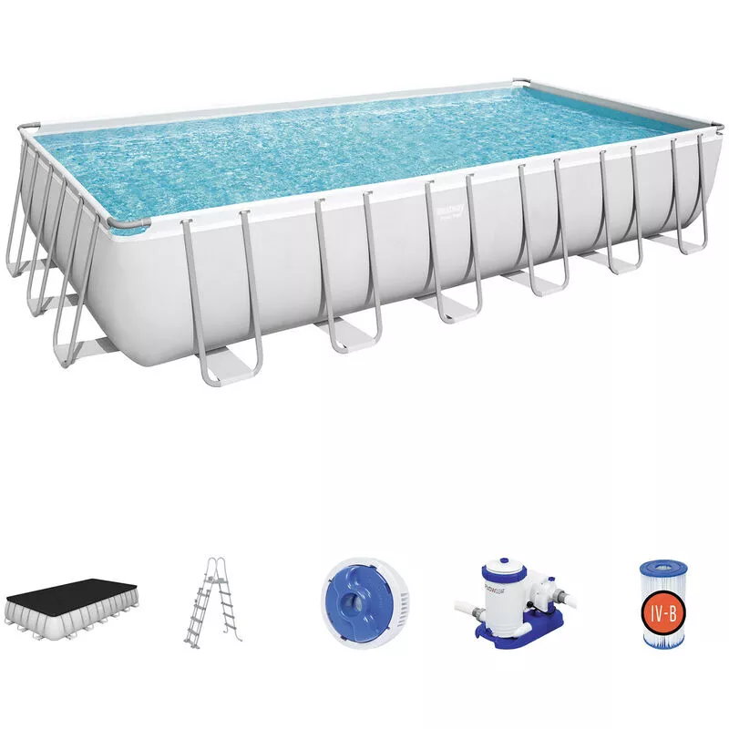 Piscina Desmontable Tubular Power Steel 732X366X132 Cm Con Depuradora Cartucho 9.463 L/H Con Cobertor Y Escalera - Bestway En Oferta Piscina Desmontable Tubular Power Steel 732X366X132 Cm Con Depuradora Cartucho 9.463 L/H Con Cobertor Y Escalera - Bestway Barato
