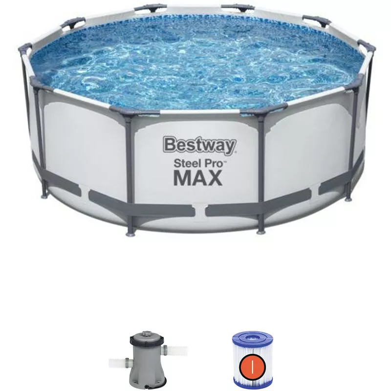 Piscina Desmontable Tubular Steel Pro Max 305X100 Cm Con Depuradora Cartucho 1.249 L/H Con Escalera - Bestway En Oferta Piscina Desmontable Tubular Steel Pro Max 305X100 Cm Con Depuradora Cartucho 1.249 L/H Con Escalera - Bestway Barato