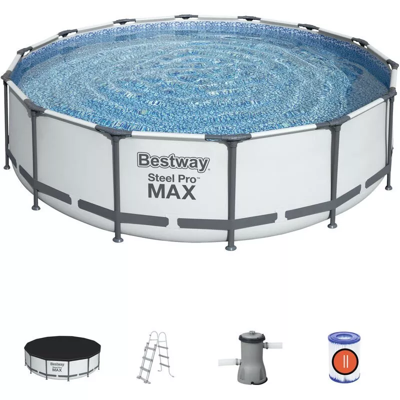 Piscina Desmontable Tubular Steel Pro Max 427X107 Cm Con Depuradora Cartucho 3.028 L/H Cobertor Y Escalera - Bestway En Oferta Piscina Desmontable Tubular Steel Pro Max 427X107 Cm Con Depuradora Cartucho 3.028 L/H Cobertor Y Escalera - Bestway Barato