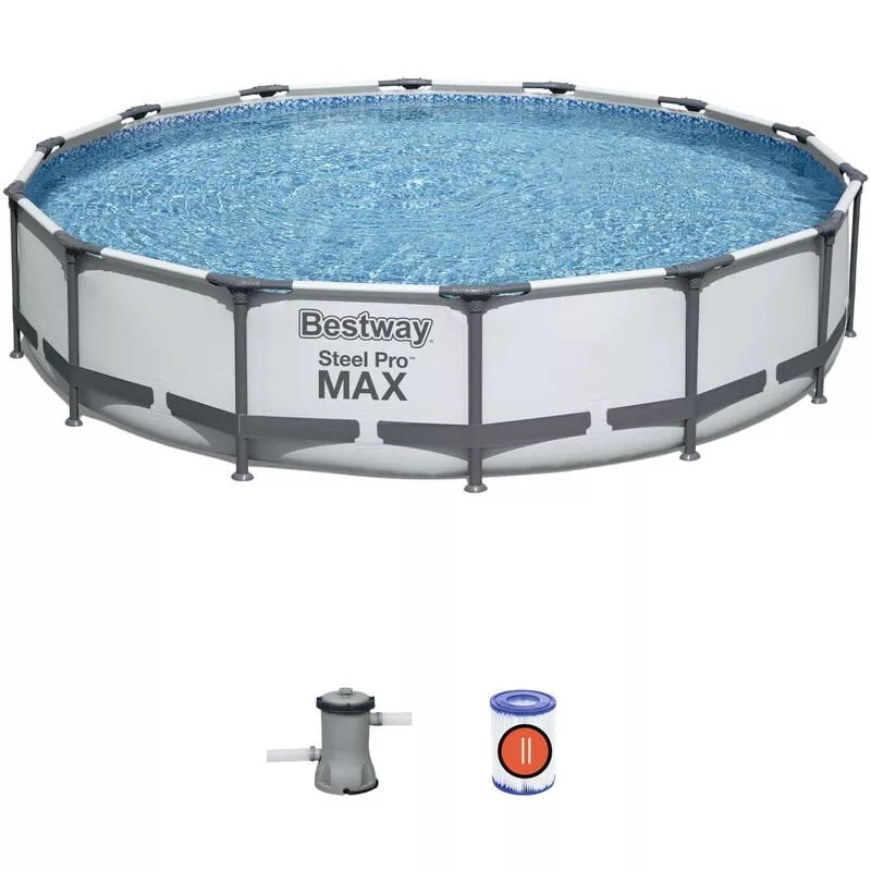 Piscina Desmontable Tubular Steel Pro Max 427x84 cm con Depuradora Cartucho 2.006 L/H - Bestway barato