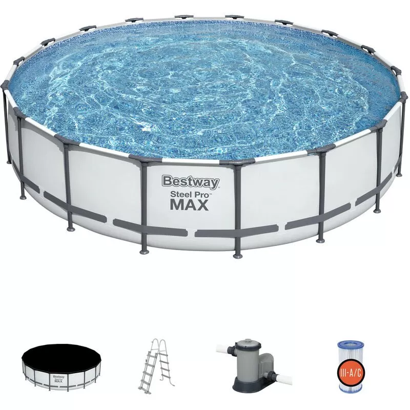 Piscina Desmontable Tubular Steel Pro Max 549X122 Cm Con Depuradora Cartucho 5.678 L/H Cobertor Y Escalera - Bestway En Oferta Piscina Desmontable Tubular Steel Pro Max 549X122 Cm Con Depuradora Cartucho 5.678 L/H Cobertor Y Escalera - Bestway Barato
