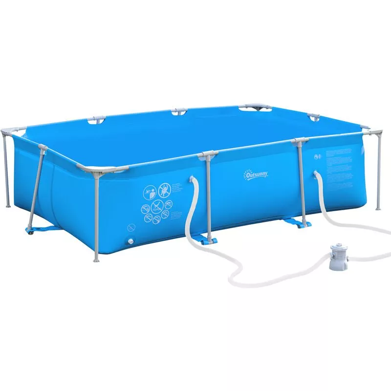 Piscina Desmontable Tubular Con Depuradora De Cartucho Piscina Rectangular De Acero Para Adultos Y Niños 292X190X75 Cm 3,600L Azul En Oferta Piscina Desmontable Tubular Con Depuradora De Cartucho Piscina Rectangular De Acero Para Adultos Y Niños 292X190X75 Cm 3