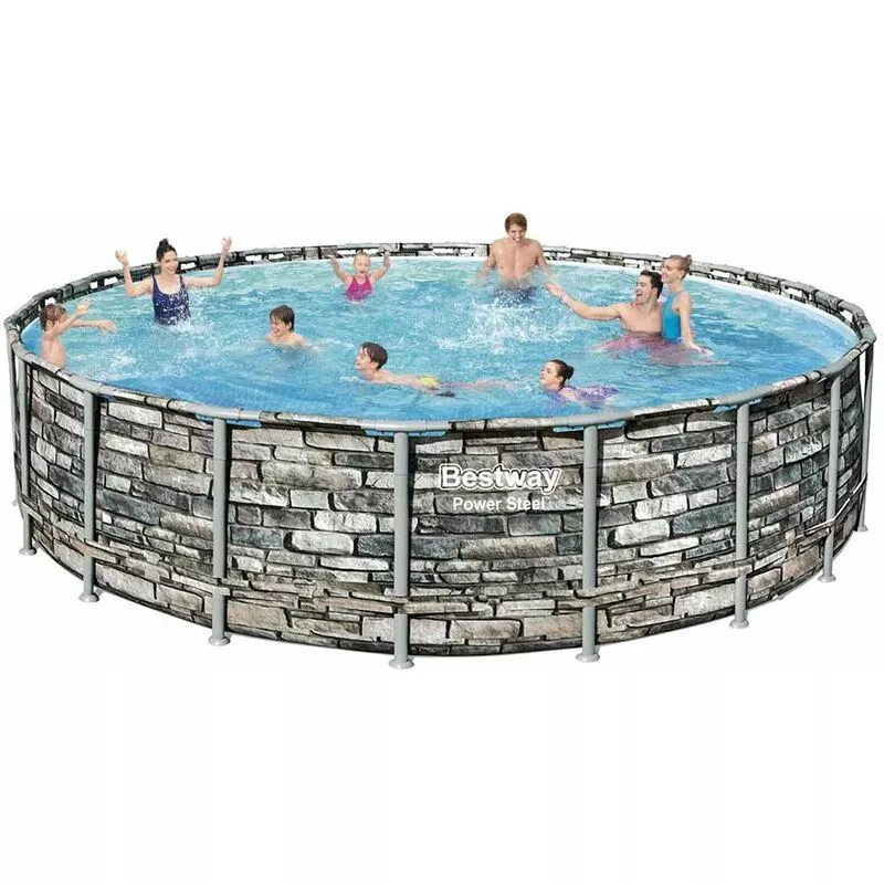 Piscina Elevada desmontable Piedra 56883 Power Steel 610x132 cm - Bestway barato