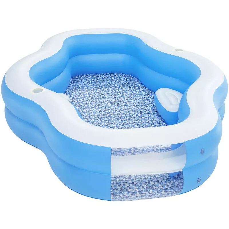Piscina Hinchable Infantil Bestway 270x198x51 cm Azul con Ventana Transparente Mayores de 6 Años barato