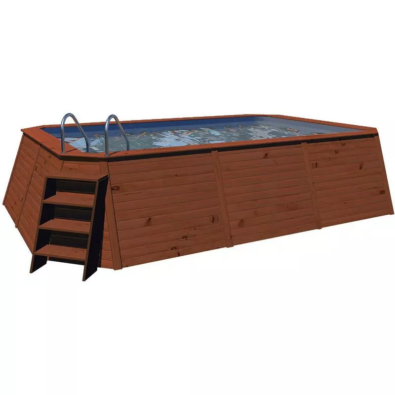 Piscina Madera Panelada 490x293x126 cm Depuradora de Arena de 3.028 L/H con Escalera - k2o barato
