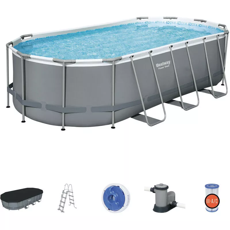 Piscina Pvc 549X274X122Cm Cart Gr Power Steel Ov 567 - Bestway En Oferta Piscina Pvc 549X274X122Cm Cart Gr Power Steel Ov 567 - Bestway Barato