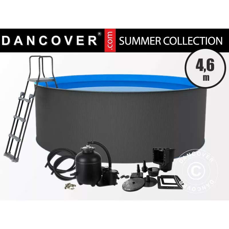 Piscina Santorini 120 Xl Ø460Cm Con Cubiertas + Cubierta Para El Fondo