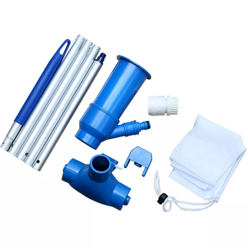 Piscina Spa Jet Vacuum Cleaner w / cepillo y 4' Pies de poste