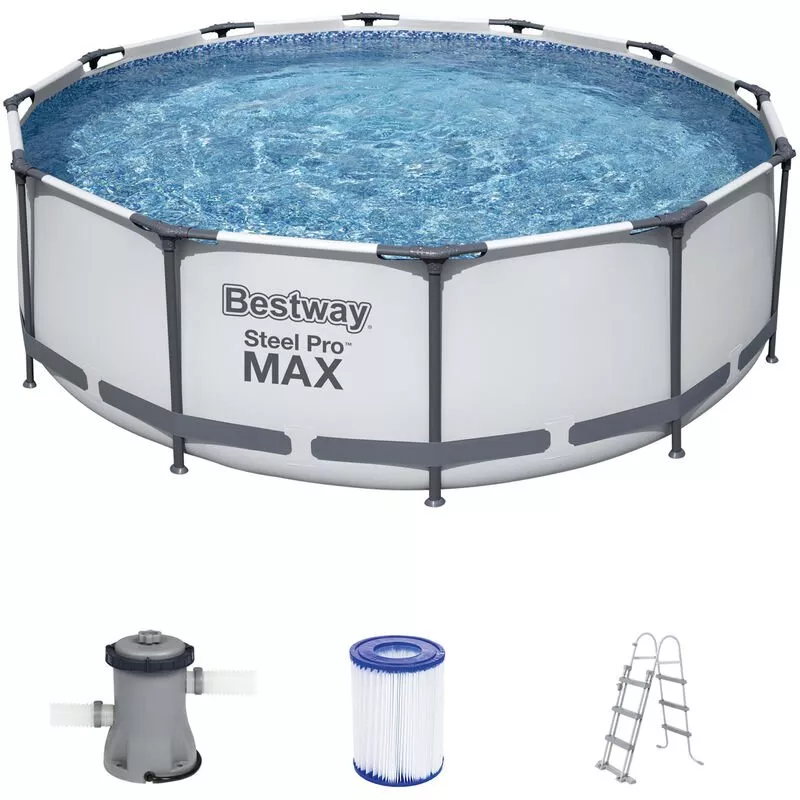 Piscina Steel Pro Max 366X100Cm Marco Redondo Montaje Sin Herramientas Con Bomba De Filtro Y Cartucho De Filtro - Bestway En Oferta Piscina Steel Pro Max 366X100Cm Marco Redondo Montaje Sin Herramientas Con Bomba De Filtro Y Cartucho De Filtro - Bestway Barato