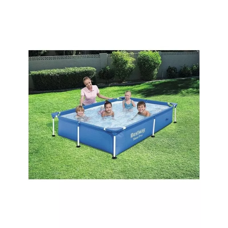 Piscina con bordes rectangulares 1200 lt sobre el suelo de acero molido 221x150x43cm 56401 barato