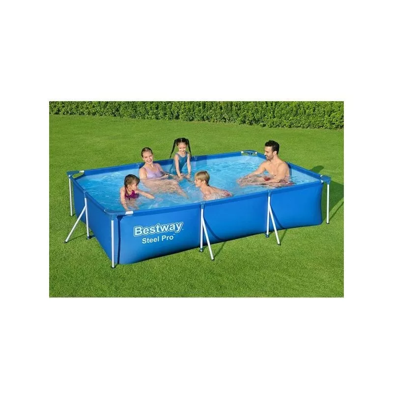 Piscina con bordes rectangulares 3300lt sobre el suelo de acero pro 300x201x66 cm 56404 barato