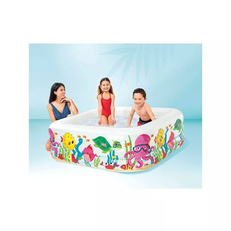 Piscina cuadrada del acuario 159x159x50 cm para niños 3+ años 340 lt Summer 57471 barato