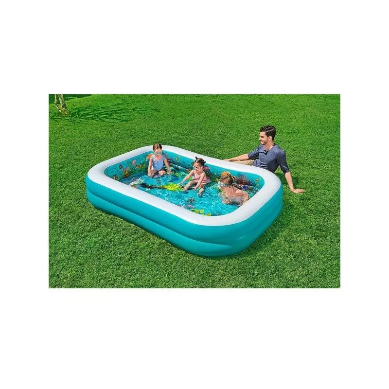 Piscina de aventura 3D 262x175x51cm rectangular 2 anillos 3d gafas 54177 barato