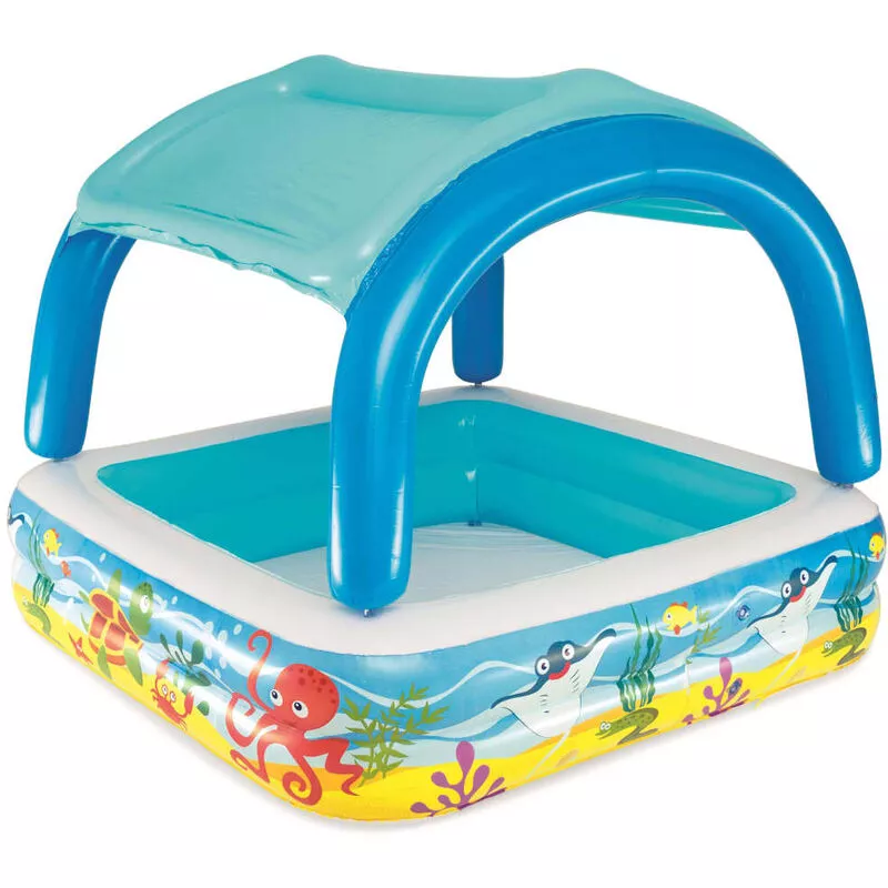 Piscina de juegos con toldo azul 140x140x114 cm 52192 Bestway n/a barato