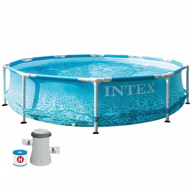 Piscina Desmontable Con Depuradora 1250 L/H Metal Frame Beachside - Intex En Oferta Piscina Desmontable Con Depuradora 1250 L/H Metal Frame Beachside - Intex Barato