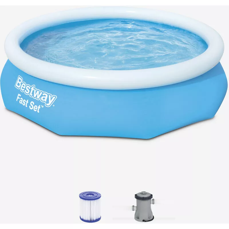 Piscina desmontable inflable Bestway azul - Diamante - 300x76cm - redonda con filtro - Azul barato