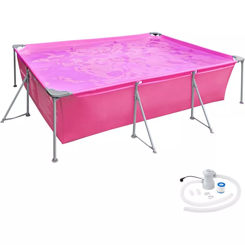 Piscina desmontable rectangular 300 x 207 x 70 cm - piscina portátil de acero robusto
