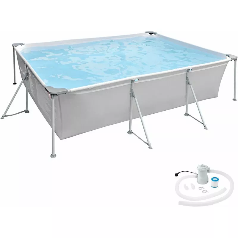 Piscina desmontable rectangular 300 x 207 x 70 cm - piscina portátil de acero robusto