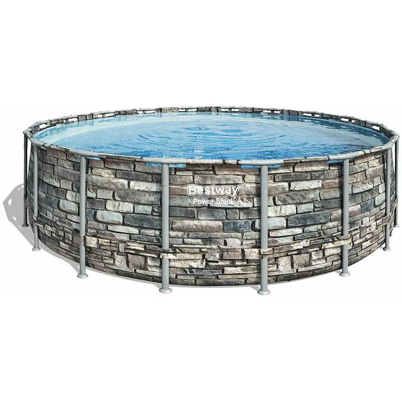 Piscina Elevada 56886 Power Steel Redonda Efecto Piedra Y Gresite 549X132Cm - Bestway En Oferta Piscina Elevada 56886 Power Steel Redonda Efecto Piedra Y Gresite 549X132Cm - Bestway Barato