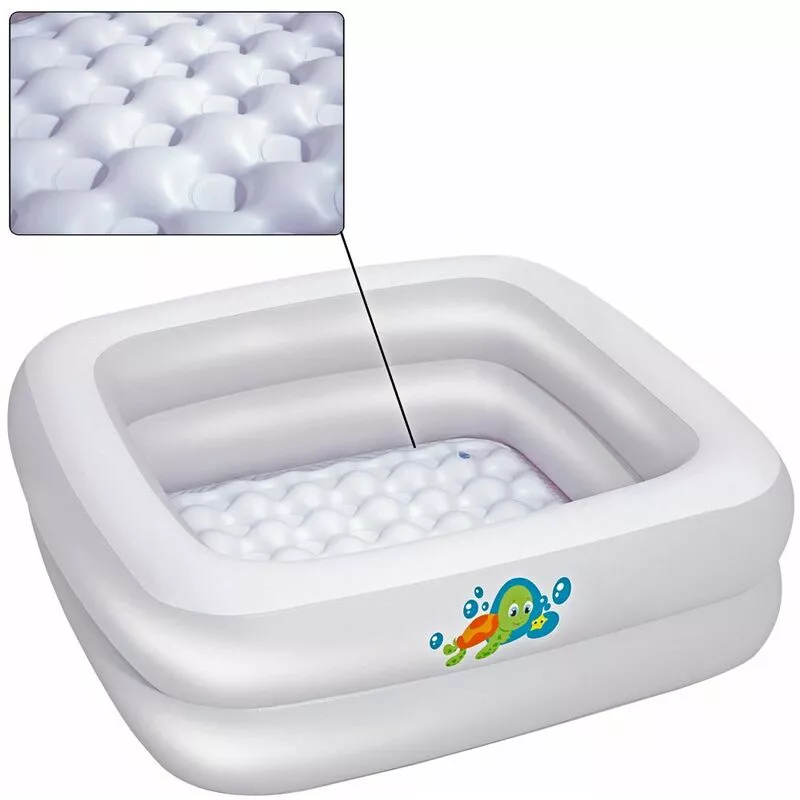 Piscina hinchable infantil para bebés bañera 86x86x25cm Blanco antideslizante Vinilo para niños de 0 a 3 años - Bestway barato