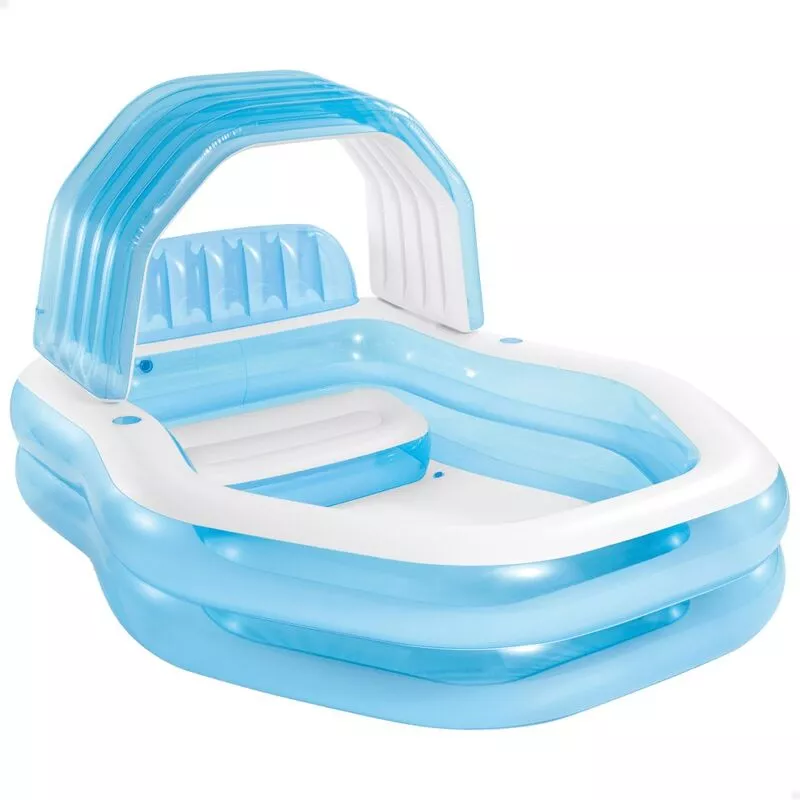 Piscina hinchable para niños azul c/sillón y toldo 229x191x135 cm INTEX barato