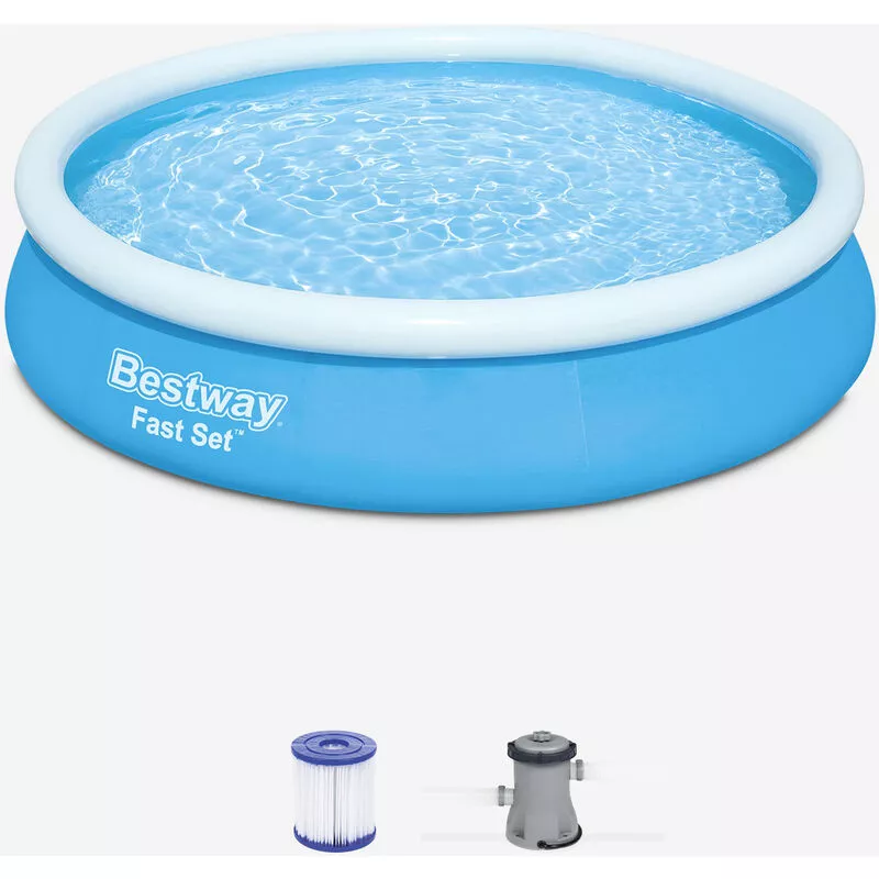 Piscina hinchable portátil azul Bestway Jade ⌀ 360 x 76cm - piscina redonda con filtro de cartucho y 2 cartuchos incluidos - Azul barato