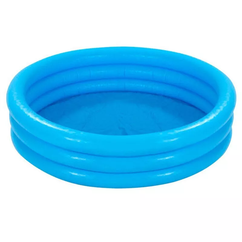 Piscina infantil hinchable de tres anillos azul cristal 1