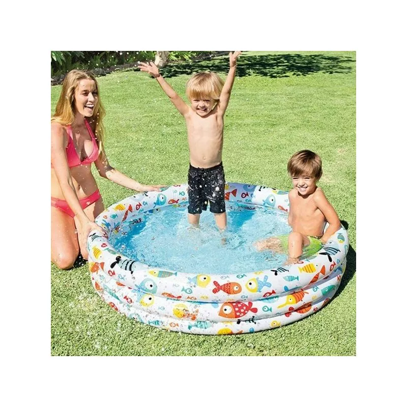 Piscina inflable 3 Anillos √ò132xh.28 cm con animales marinos Niños de verano 59431 barato