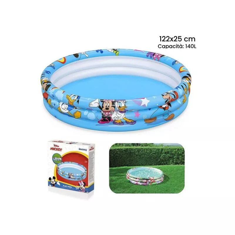 Piscina inflable 3 anillos 122 x 25 cm Mickey Mouse Mickey Mouse para niños 91007 barato