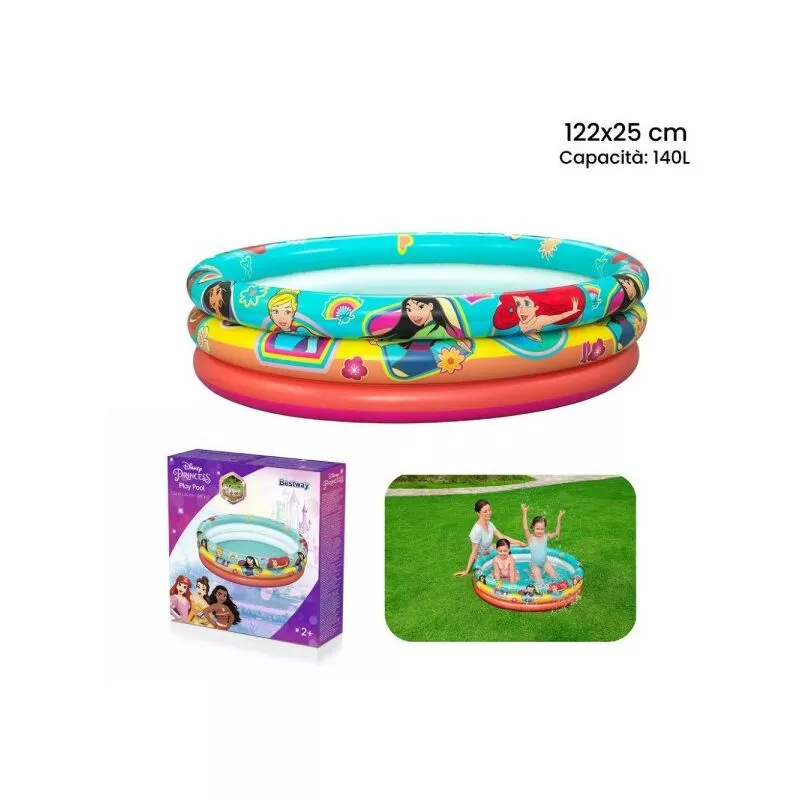 Piscina inflable 3 anillos Princesa 122x25cm para niños Jardín Summer 91099 barato