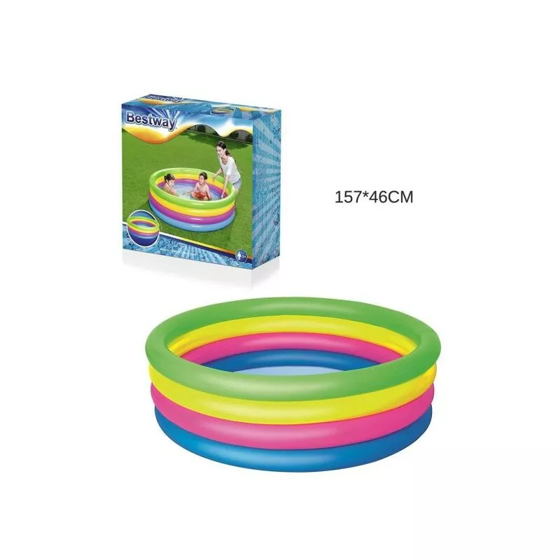 Piscina inflable Rainbow para niños con 4 anillos de color 157 x 46 cm 5117 barato