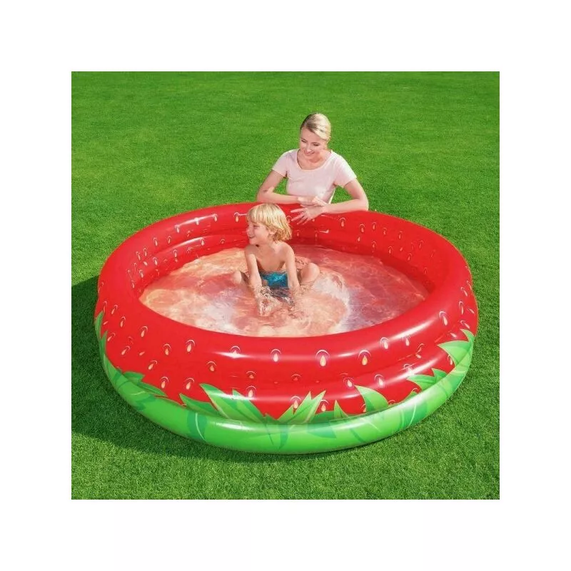 Piscina inflable Rotonda Strawberry Children Garden con 3 anillos 168 x 38 cm 51145 barato