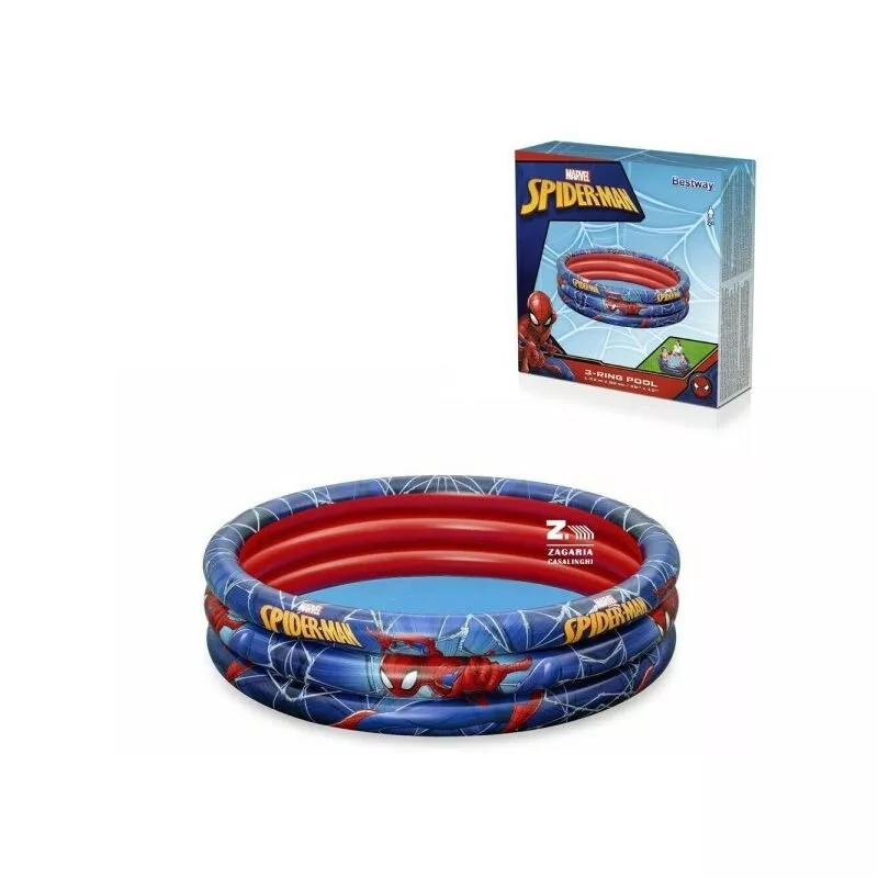 Piscina inflable Spiderman The Spider Man 3 anillos 122x30cm para niños 2+ 98018 barato