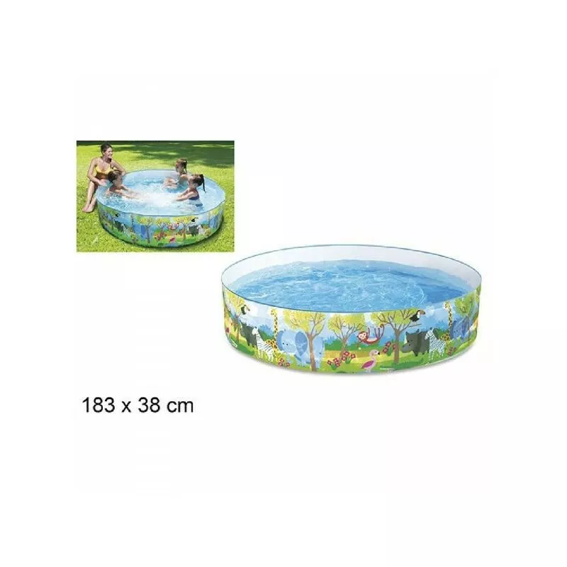 Piscina inflable de Rotonda 183x38 cm Safari Decoración para niños Jardín Verano barato