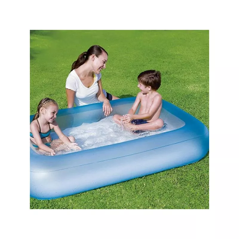 Piscina inflable rectangular 165 x 104 x 25 cm con antecedentes inflables de niños - Azzurro barato