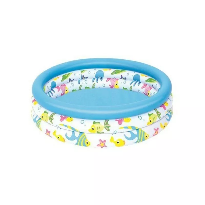Piscina para niños de coral con 3 anillos inflables redondos de 102x25cm Jardín para niños 51008 barato