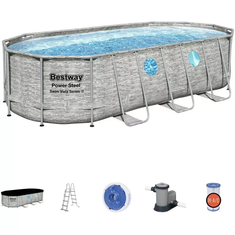 Piscina pvc 549X274X122CM cart bestway poliester/pvc imitaci barato