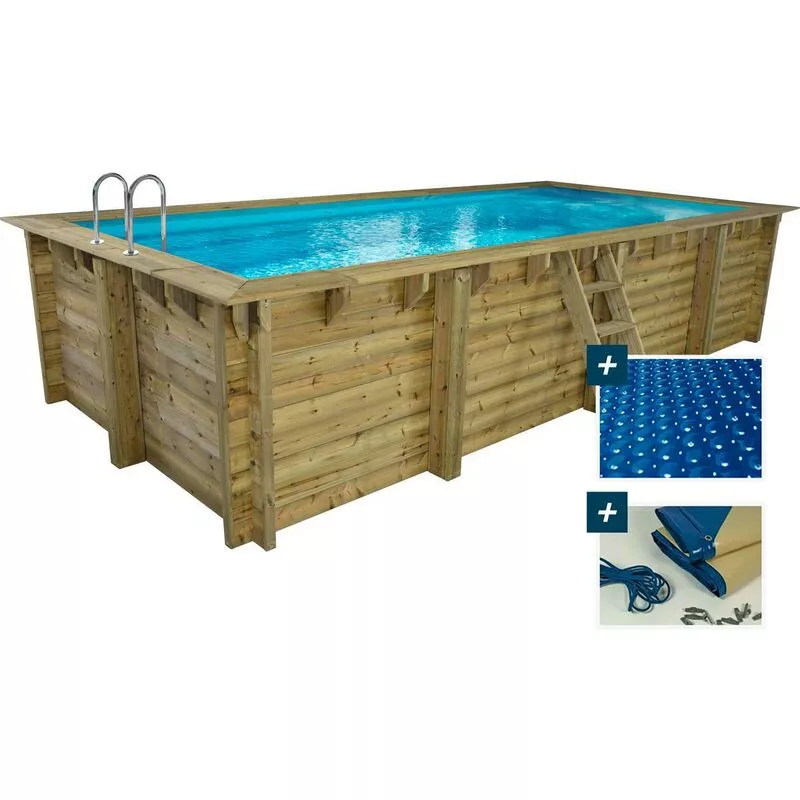 Piscina rectangular de madera Tobago - 6