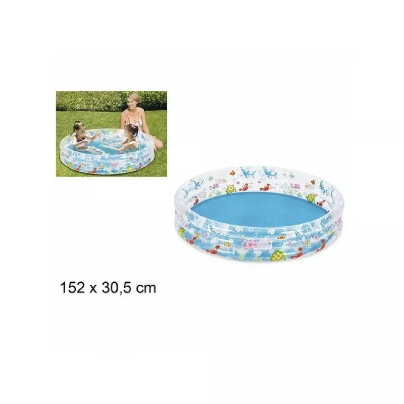Piscina redonda Personajes marinos inflables Niños 3 Anillos de jardín 152x30.5cm barato
