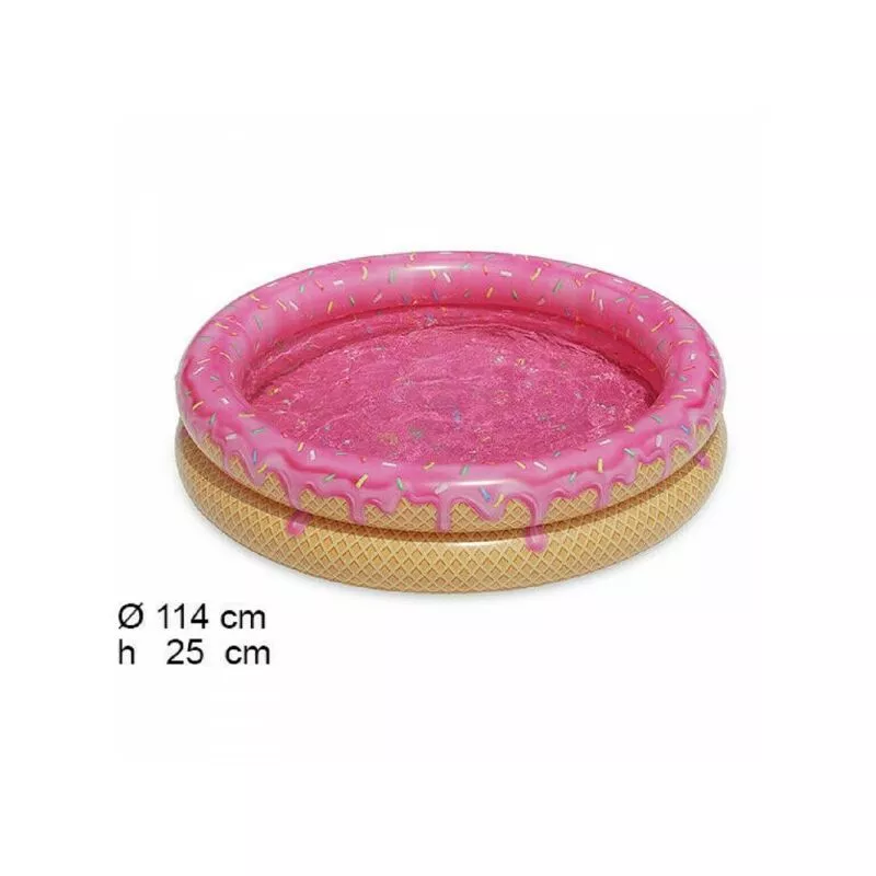 Piscina redonda inflable en el extranjero helado jardín para niños con 2 anillos 114 cm barato