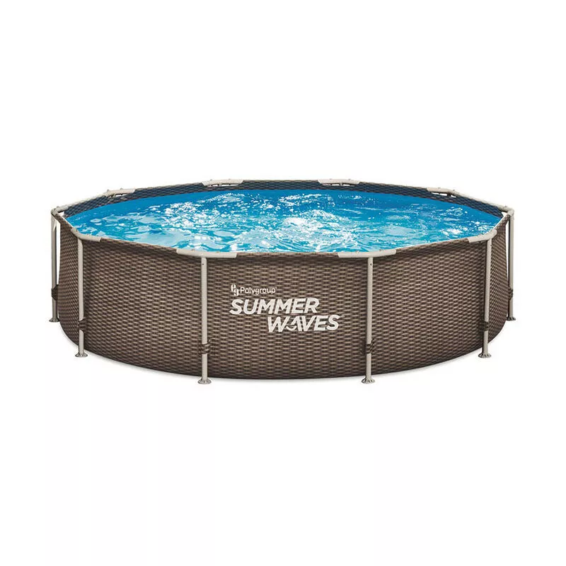 Piscina redonda tubular imit. rattan 366X76 c/depuradora 6.950 l barato