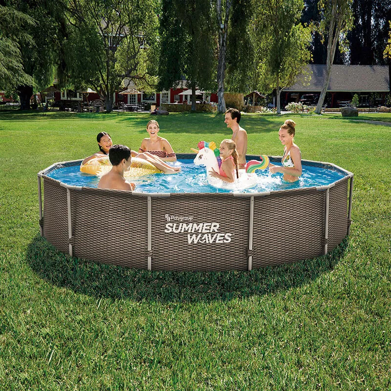 Piscina tubular imitación ratán Summer Waves 305x76 cm barato