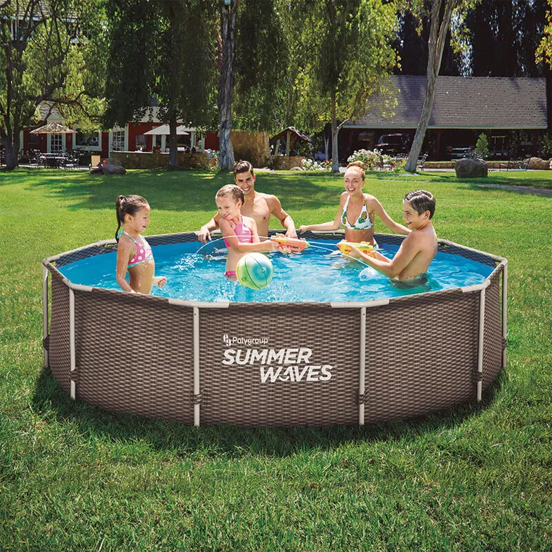 Piscina tubular imitación ratán Summer Waves 366x76 cm barato