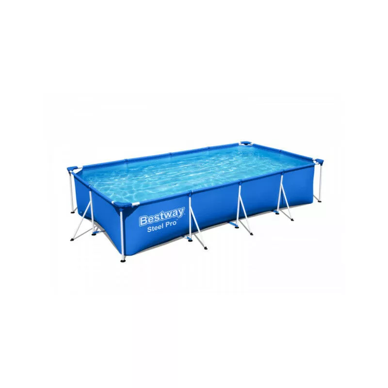 Piscina tubular rectangular Bestway 400 x 211 x 81 cm - 5 700 l - Acero Pro - 56424 - Blanc barato